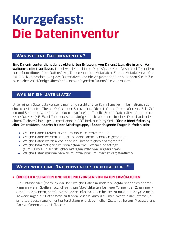 Media thumbnail preview of "Handout zum Thema Dateninventur"