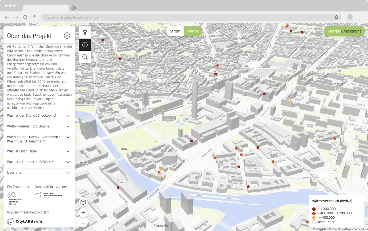 Screenshot für das Projekt: 'Berliner EnergieCheckpoint'