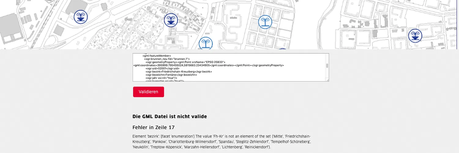 Screenshot für das Projekt: 'Prüftool für Geodaten'